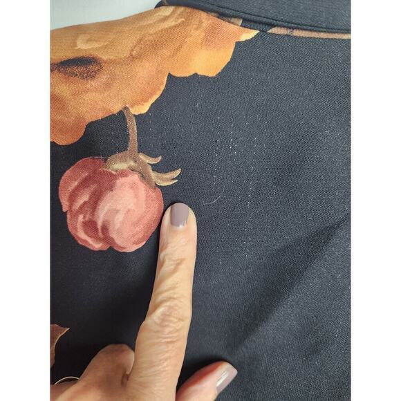 Linda Allard Ellen Tracy Dark Floral Jacket sz 12 silk/wool art to wear career - Picture 9 of 11